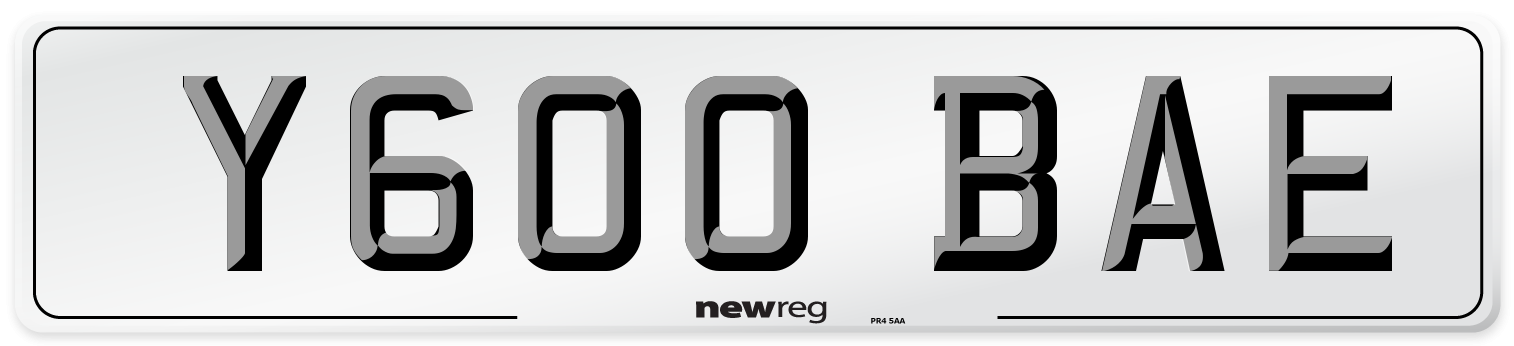 Y600 BAE Number Plate from New Reg
